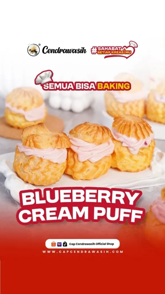 Resep Blue Berry Cream Puff